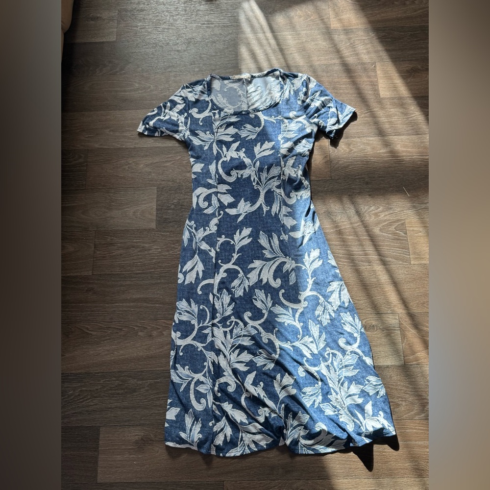 Tiffany & Grey Medium Blue and White Dress